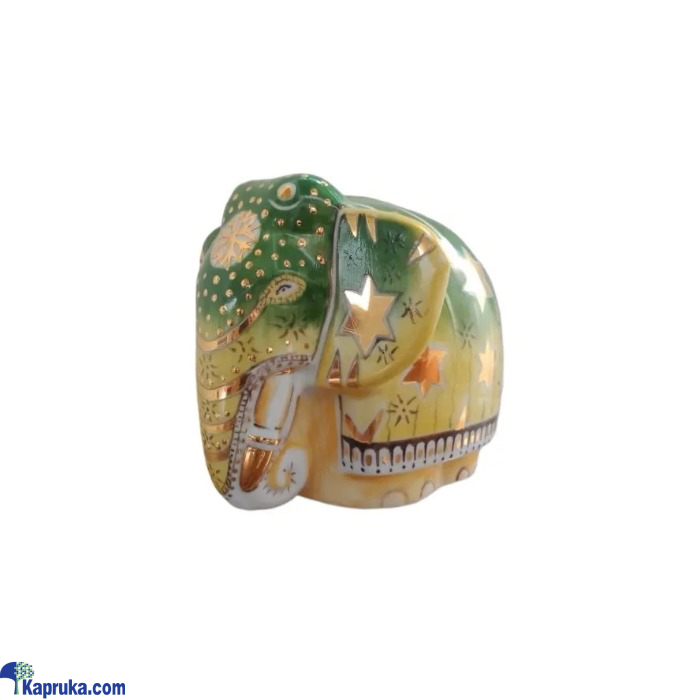 Hand Pained 22k Gold Line Porcelain Elephant Green E0401 Online at Kapruka | Product# EF_PC_HOME0V1729POD00016