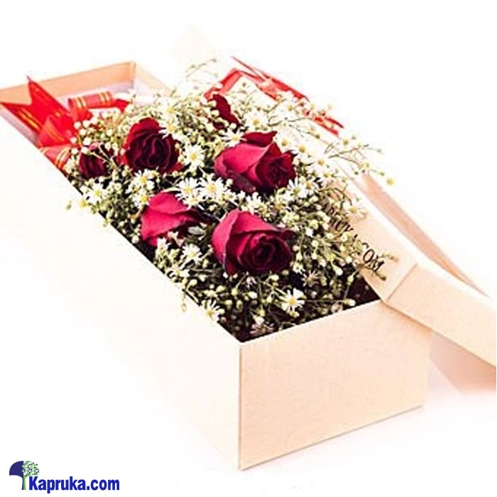 Half Dozen Red Roses In Recycled Paper Box Online at Kapruka | Product# flowers00T135