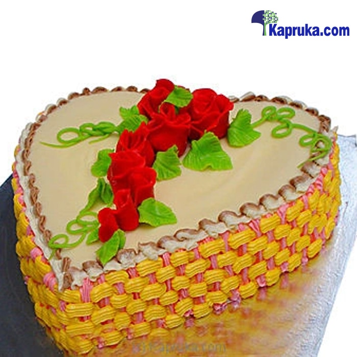 Heart Shape Ribbon Cake With Chocolate Layer Online at Kapruka | Product# cake0MAH00105