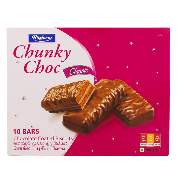 Ritzbury Chunky - Choc Chocolate Coated Biscuit - Pkt - 200g Online at Kapruka | Product# chocolates00122