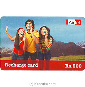 Rs 500 Airtel Prepaid Phone Card Online at Kapruka | Product# giftVoucher00Z114