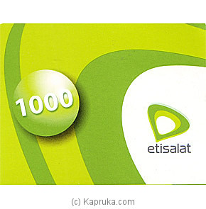 Rs 1000 Etisalat Prepaid Phone Card Online at Kapruka | Product# giftVoucher00Z119