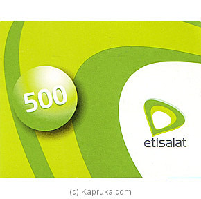 Rs 500 Etisalat Prepaid Phone Card Online at Kapruka | Product# giftVoucher00Z118