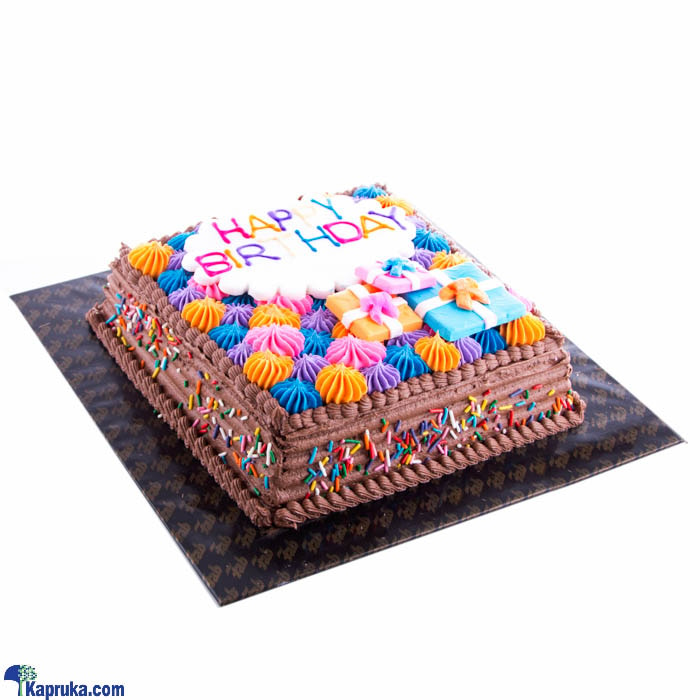 Happy Birthday Chocolate Cake - 2lb(shaped CAKE) Online at Kapruka | Product# cakeFAB00213