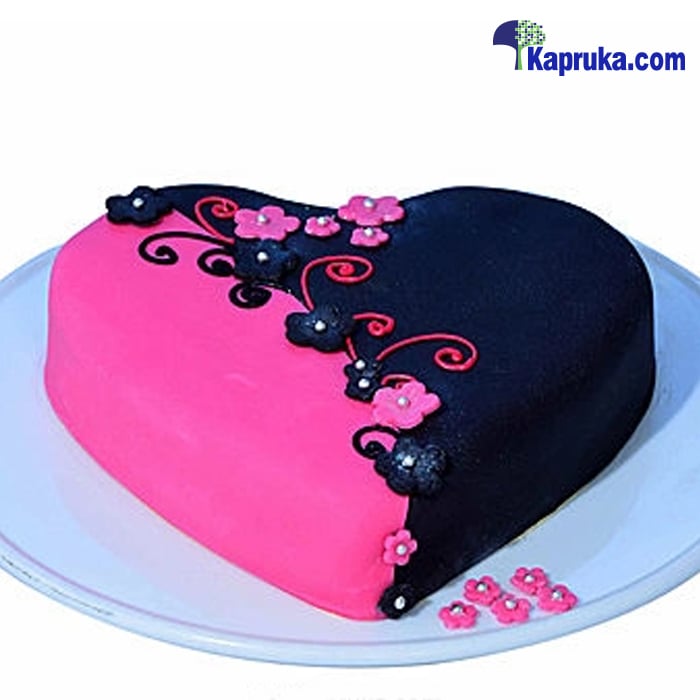 Irresistible Pink & Black Lovers Chocolate Cake Online at Kapruka | Product# cake0MAH00154