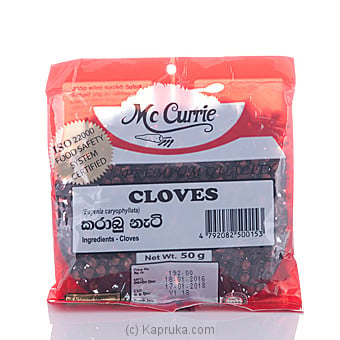 Mc Currie Cloves 50g Online at Kapruka | Product# grocery00475