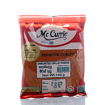 Mc Currie Unroasted Chilli Powder 100g Online at Kapruka | Product# grocery00487