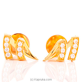 22k gold ear stud set with 14 c/Z Online at Kapruka | Product# vouge00251