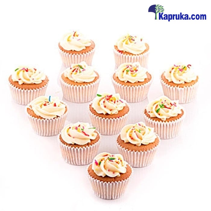 Vanila Swril Cupcakes With Sprinkles - 12 Piece Pack Online at Kapruka | Product# cake00KA00658