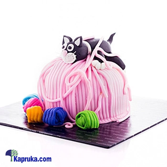 Kitten Tangled In Yarn Cake Online at Kapruka | Product# cake00KA00687