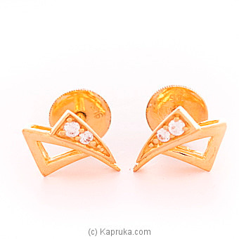Vogue 22k gold  ear stud set with 4(c/Z) rounds Online at Kapruka | Product# vouge00313