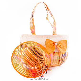 Summer Time Orange Bow Bag With Hat Online at Kapruka | Product# fashion00707