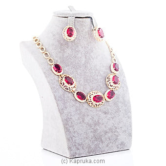 Red Crystal Stones Jewelry Set Online at Kapruka | Product# jewllery00SK605