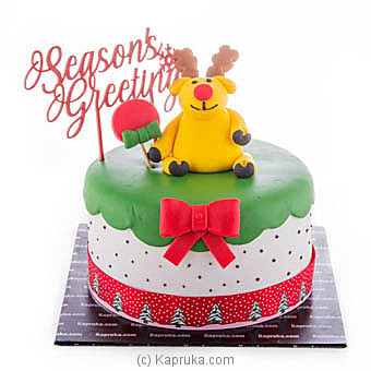 Season's Greeting Ribbon Cake Online at Kapruka | Product# cake00KA00821