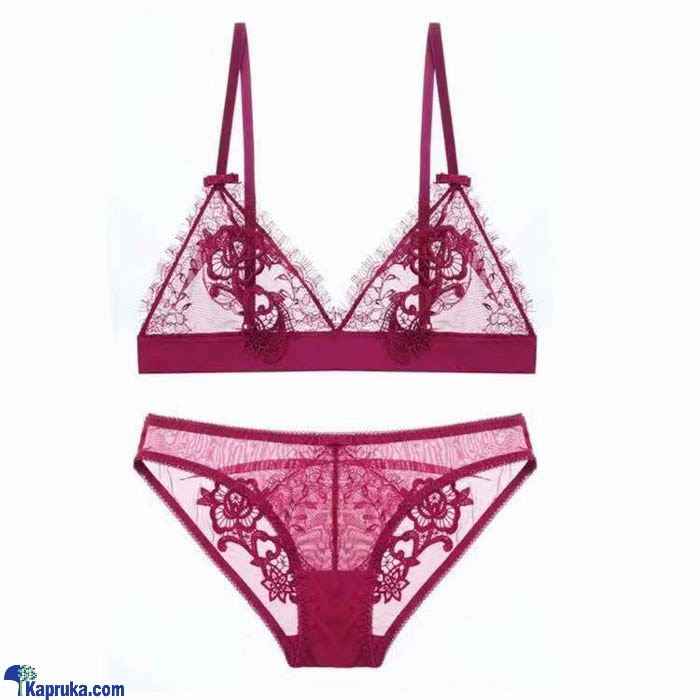 Lace Bra And Brief Set Maroon Small Online at Kapruka | Product# clothing0526_TC1