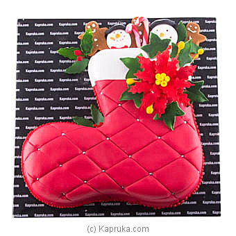 Santa's Sock Ribbon Cake Online at Kapruka | Product# cake00KA00827