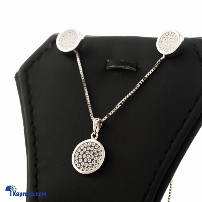 Diamond Dreams 18kt White Gold Pendant With Earing Set Online at Kapruka | Product# jewellerydd0108
