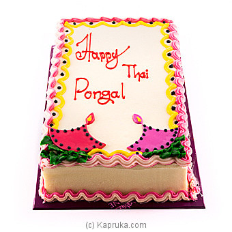 Divine Happy Thai Pongal Ribbon Cake Online at Kapruka | Product# cakeDIV00124