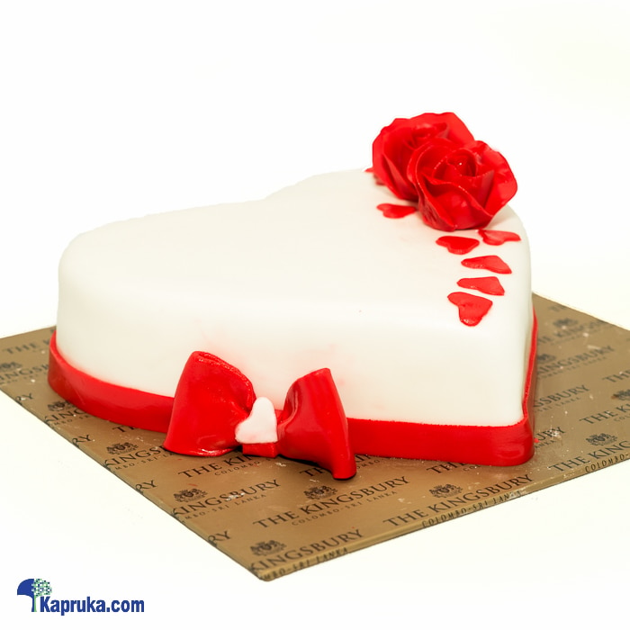 Kingsburry White Heart Red Rose Cake Online at Kapruka | Product# cakeKB00186