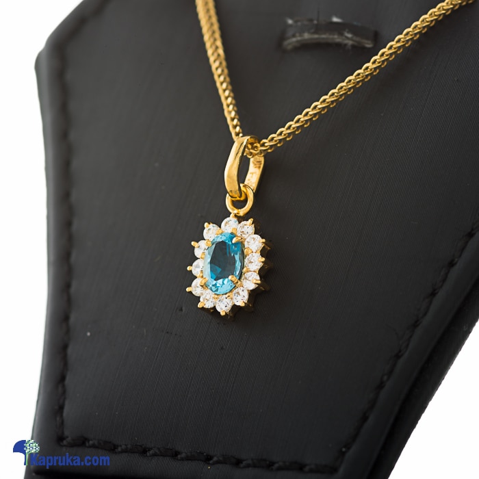 Mallika hemachandra 22kt gold pendant with blue topaz and cubic zirconia (p580/5) Online at Kapruka | Product# jewelleryMH0235
