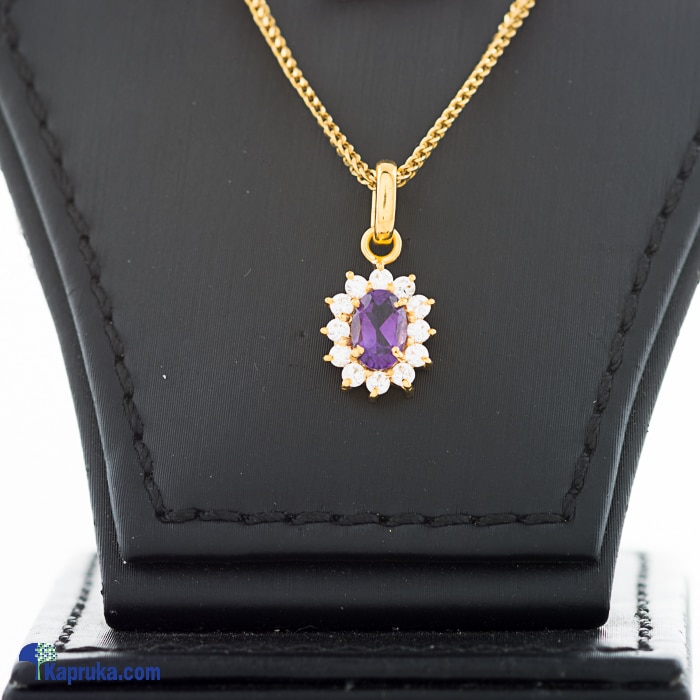 Mallika hemachandra 22kt gold pendant with amethyst  and cubic zirconia (p580/1) Online at Kapruka | Product# jewelleryMH0236