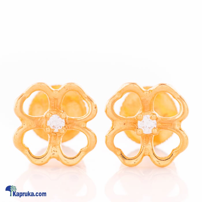 Mallika hemachandra 22kt gold e'stud set with cubic zirconia (e1024/1) Online at Kapruka | Product# jewelleryMH0244