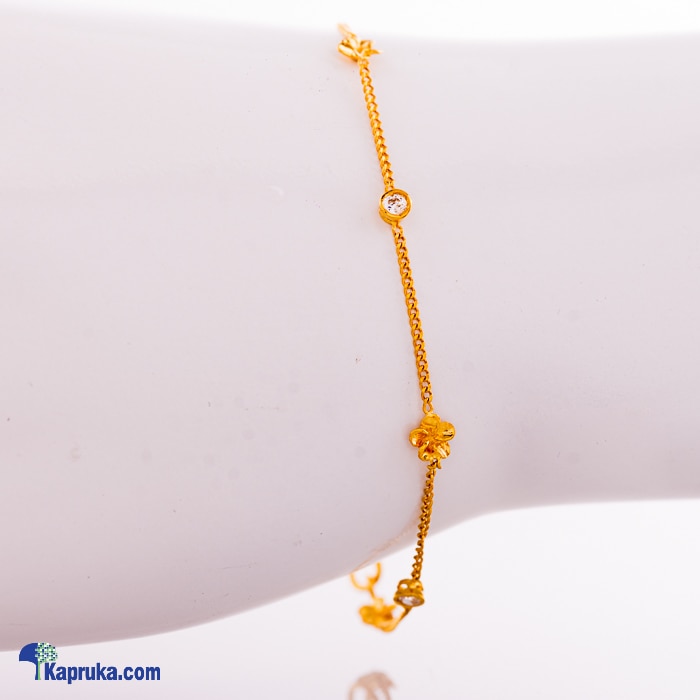 Mallika hemachandra 22kt gold bracelet with cubic zirconia (b74/2) Online at Kapruka | Product# jewelleryMH0227