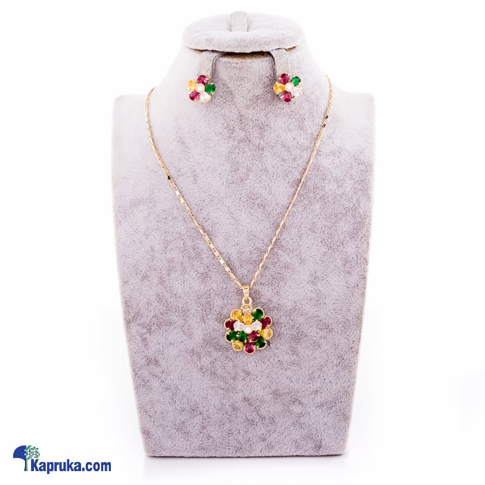 Color Stone Jewelry Set ( Necklace And Earrings Set) Online at Kapruka | Product# jewllery00SK672