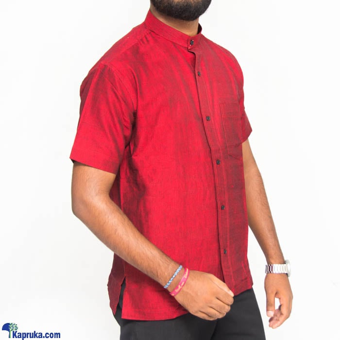 Homins Handloom Short Sleeve Red Shirt  Medium Online at Kapruka | Product# clothing0604_TC1