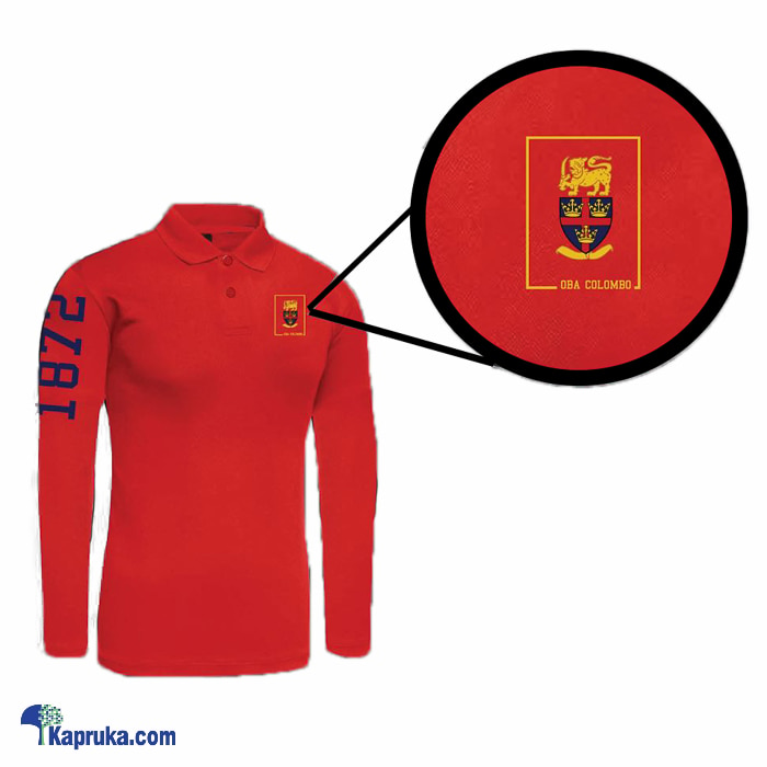 Trinity College Long Sleeve Polo Shirt- Red Small Online at Kapruka | Product# schoolpride0099_TC1