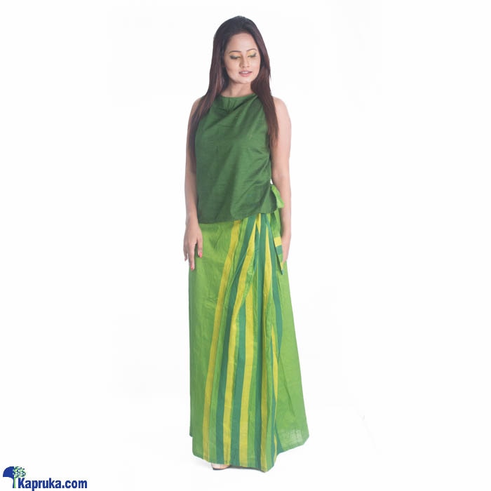 SWINI AYURVEDIC (Kamba) Green Stripes Handloom Lungi Online price in