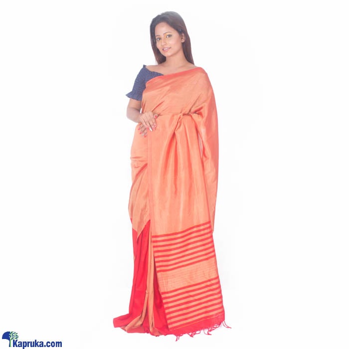 Red And Orange Rayon Saree Online at Kapruka | Product# clothing0635