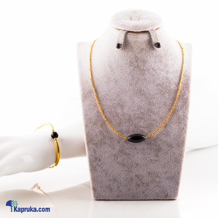 Stone N String Black Agate Tube Jewelry Set Online at Kapruka | Product# stoneNS0324