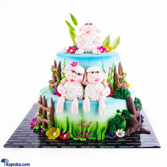 My Little Sheep Ribbon Cake Online at Kapruka | Product# cake00KA00928
