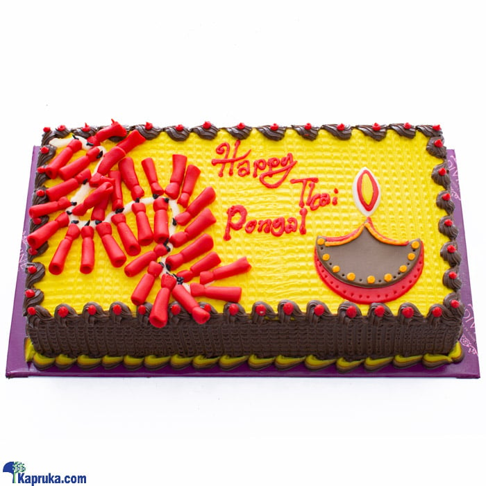 Divine Ribbon And Chocolate Crackers And Lamp Cake Online at Kapruka | Product# cakeDIV00157