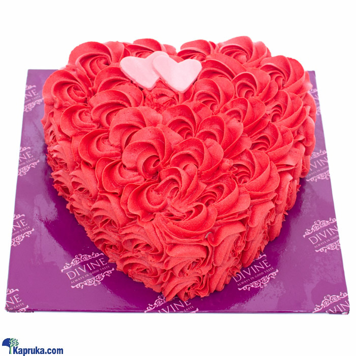 Divine Valentine Floral Ribbon Cake Online at Kapruka | Product# cakeDIV00159