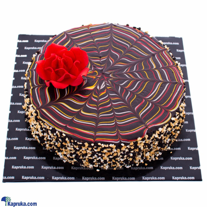 Floral Webbed Chocolate Cake Online at Kapruka | Product# cake00KA001077