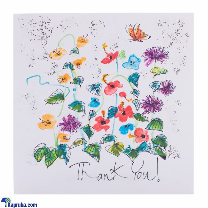 Hand Painted Thank You Greeting Card Online at Kapruka | Product# greeting00Z1975