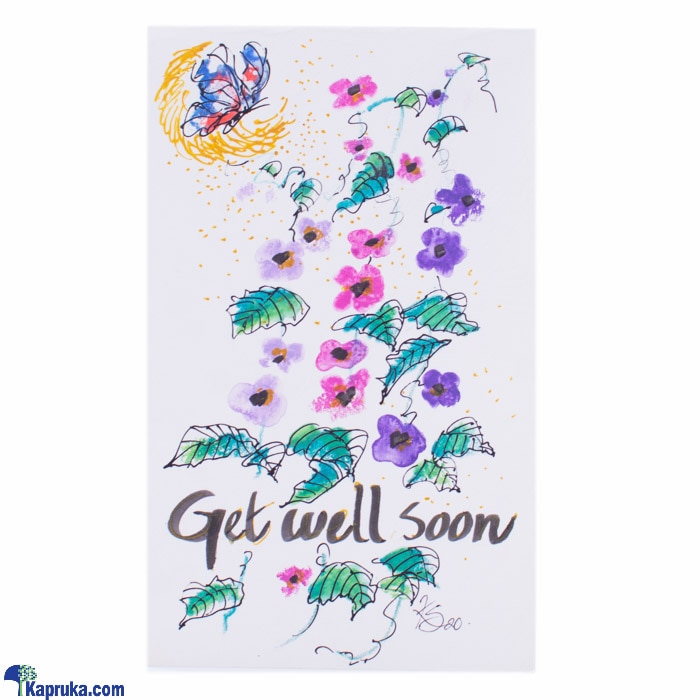Hand Painted Get Well Soon Greeting Card Online at Kapruka | Product# greeting00Z1977