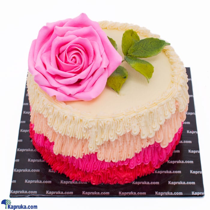 Pink Rose Ribbon Cake Online at Kapruka | Product# cake00KA001085