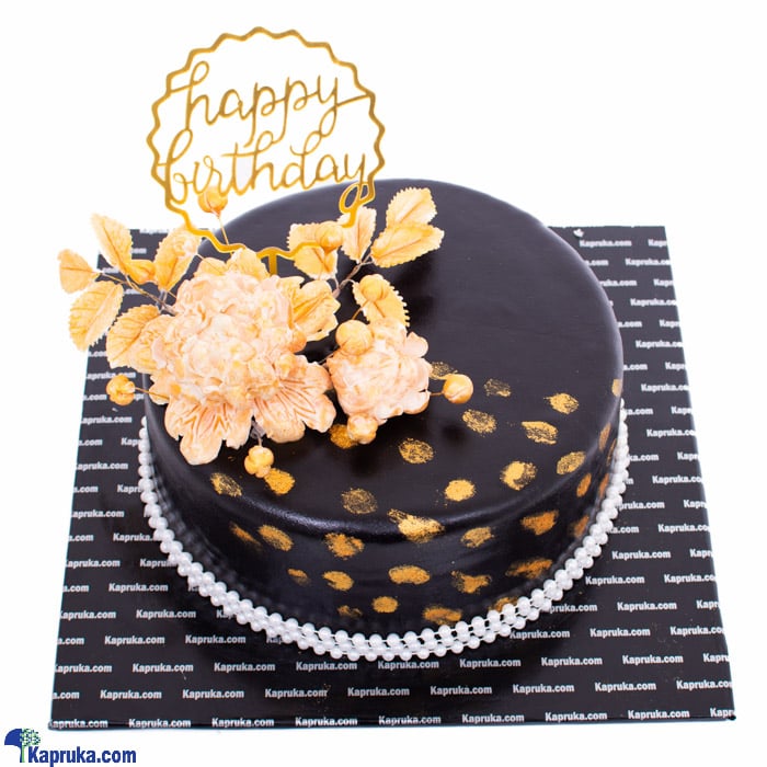 Happy Birthday Golden Touch Ribbon Cake Online at Kapruka | Product# cake00KA001098