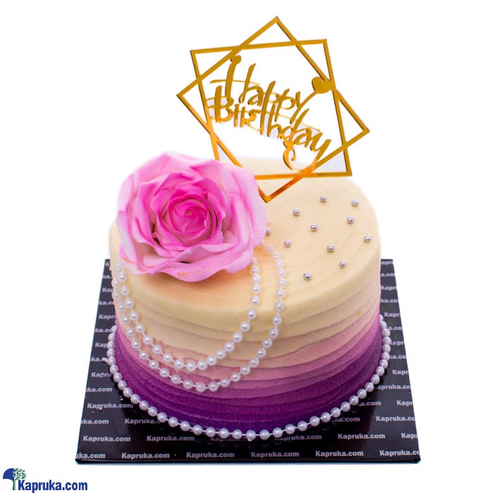 Happy Birthday Beauty Ribbon Cake Online at Kapruka | Product# cake00KA001115
