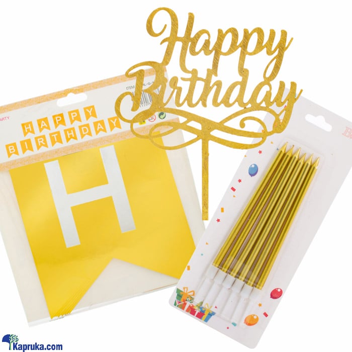 Gold Birthday Celebration Pack Online at Kapruka | Product# partyP00130