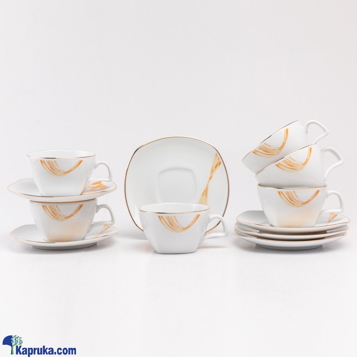 Dankotuwa Fancy Wave Gold Tea Set- 12 Pieces Online at Kapruka | Product# porcelain0092