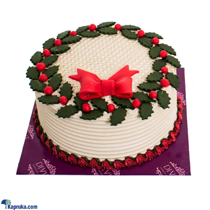 Divine Christmas Ribbon Deco Cake Online at Kapruka | Product# cakeDIV00168