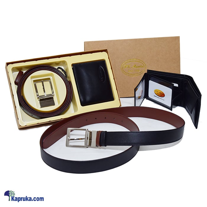 P.G Martin Gift Box (EDM Gents Wallet +double Side Leather Belt ) Online at Kapruka | Product# fashion001498