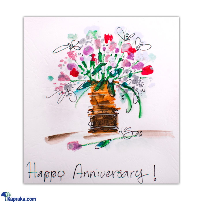 Hand Painted Happy Anniversary Greeting Card Online at Kapruka | Product# greeting00Z218