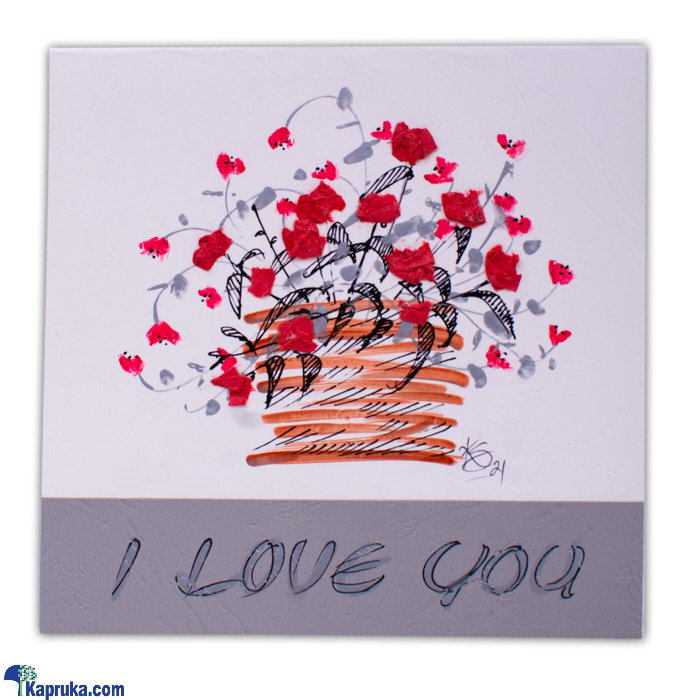 Hand Painted I Love You Card Online at Kapruka | Product# greeting00Z234