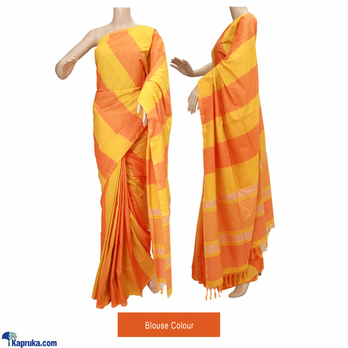 Standard Cotton Saree Orange And Yellow Mixed C1458 Online at Kapruka | Product# clothing01847