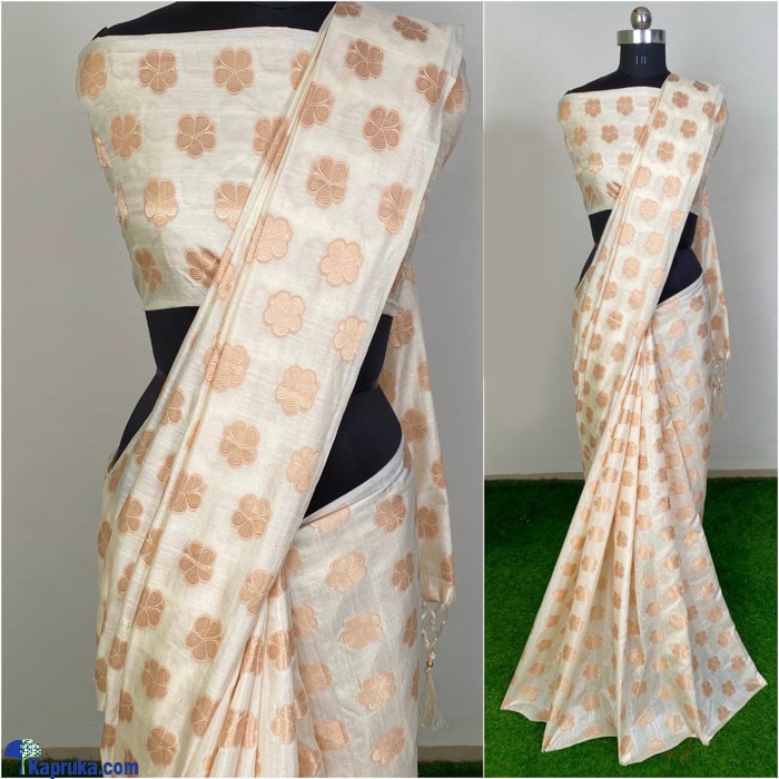 Elegent White Silk Saree Online at Kapruka | Product# clothing01975